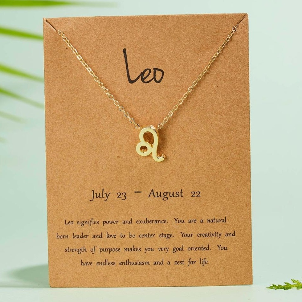 Gold Leo Zodiac Charm Necklace ♌🦁🔥